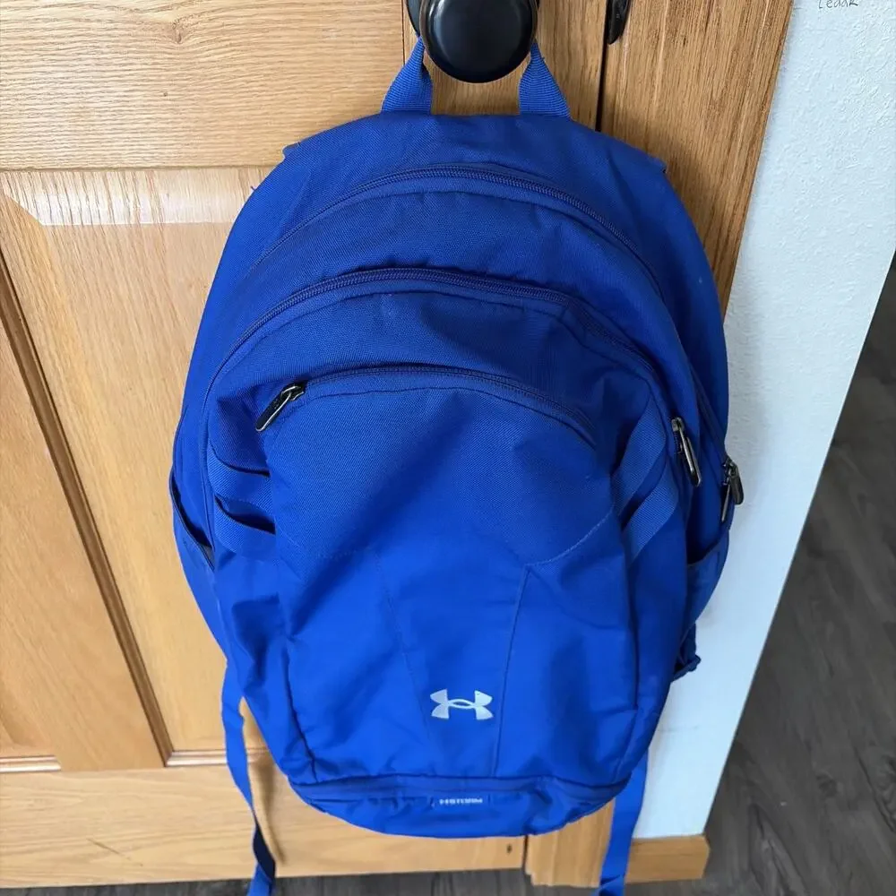 Under Armour Hustle 5.0 Team Backpack Royal Blue Padded Straps Basketball